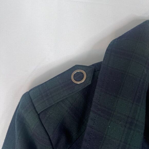 Cabi Plaid Blazer Jacket Size 6 Tartan Green Moto Classic Office Work Basic - Picture 7 of 9